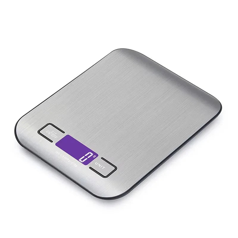 Balance de cuisine numérique en acier inoxydable, 10/5Kg, Balance postale pour régime alimentaire, mesure des balances électroniques LCD (sans batterie) - Cuisine élégante