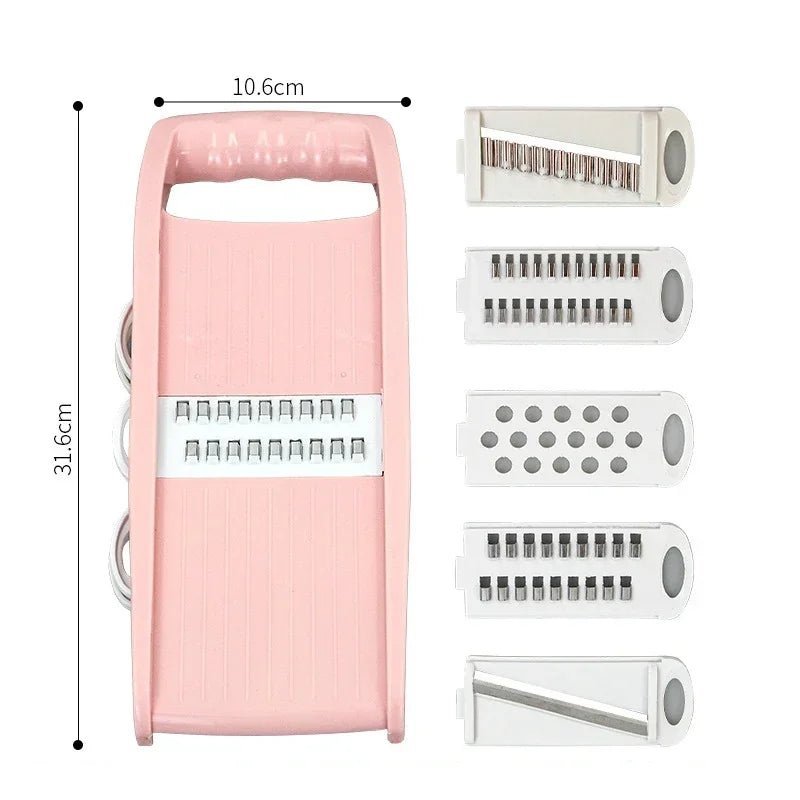 Hachoir à légumes multifonction 5 en 1, hachoir à oignons, hachoir à aliments, mandoline de cuisine, trancheuse à légumes - Cuisine élégante