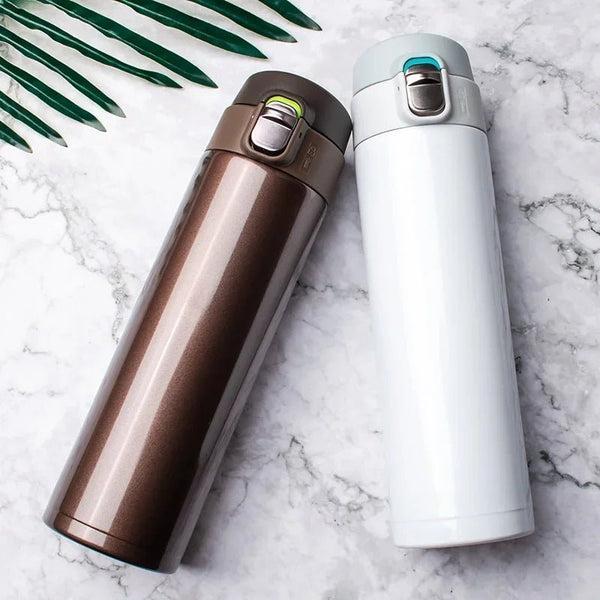 500ML Acier inoxydable rebondissant couvercle flacon sous vide Thermos tasse café thé lait Thermo bouteille café tasse bouteille d'eau - Cuisine élégante