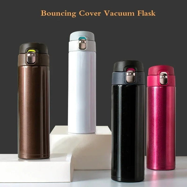 500ML Acier inoxydable rebondissant couvercle flacon sous vide Thermos tasse café thé lait Thermo bouteille café tasse bouteille d'eau - Cuisine élégante