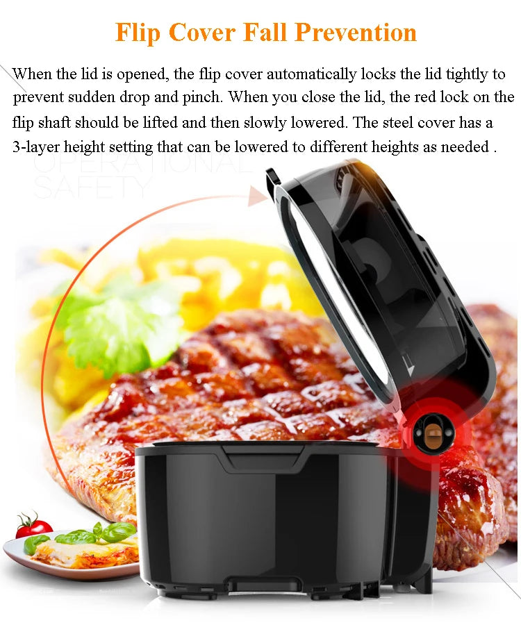 Household Air Fryer Smart Home Kitchen Smokeless Frying Machine Air Oven Electric Fryer Fries Machine