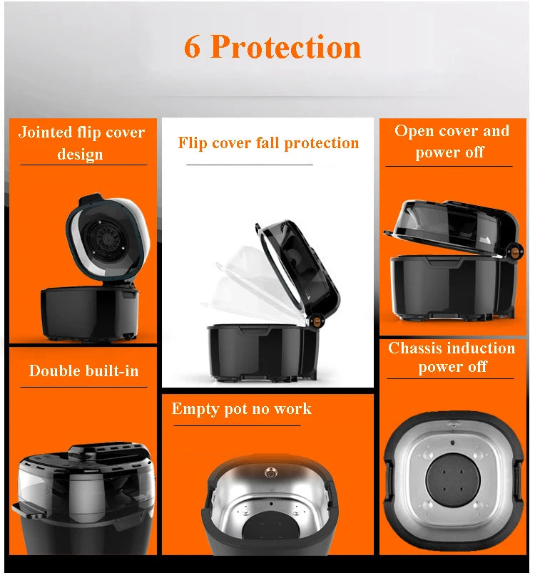 Household Air Fryer Smart Home Kitchen Smokeless Frying Machine Air Oven Electric Fryer Fries Machine