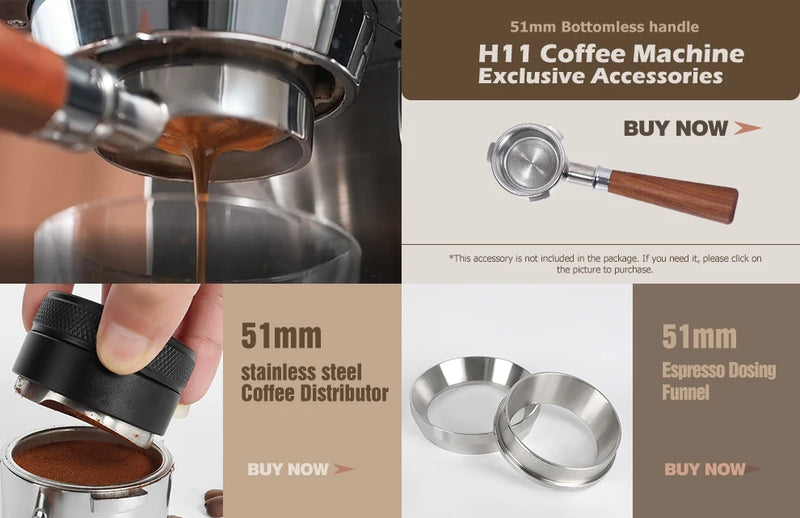 Hiinvasif W Cafetière, Inox Semi-existent, Dosette ESE Super Mince, Expresso en Poudre, Machine à Cappuccino, Eau Chaude, H11, 20 Bar - Cuisine élégante