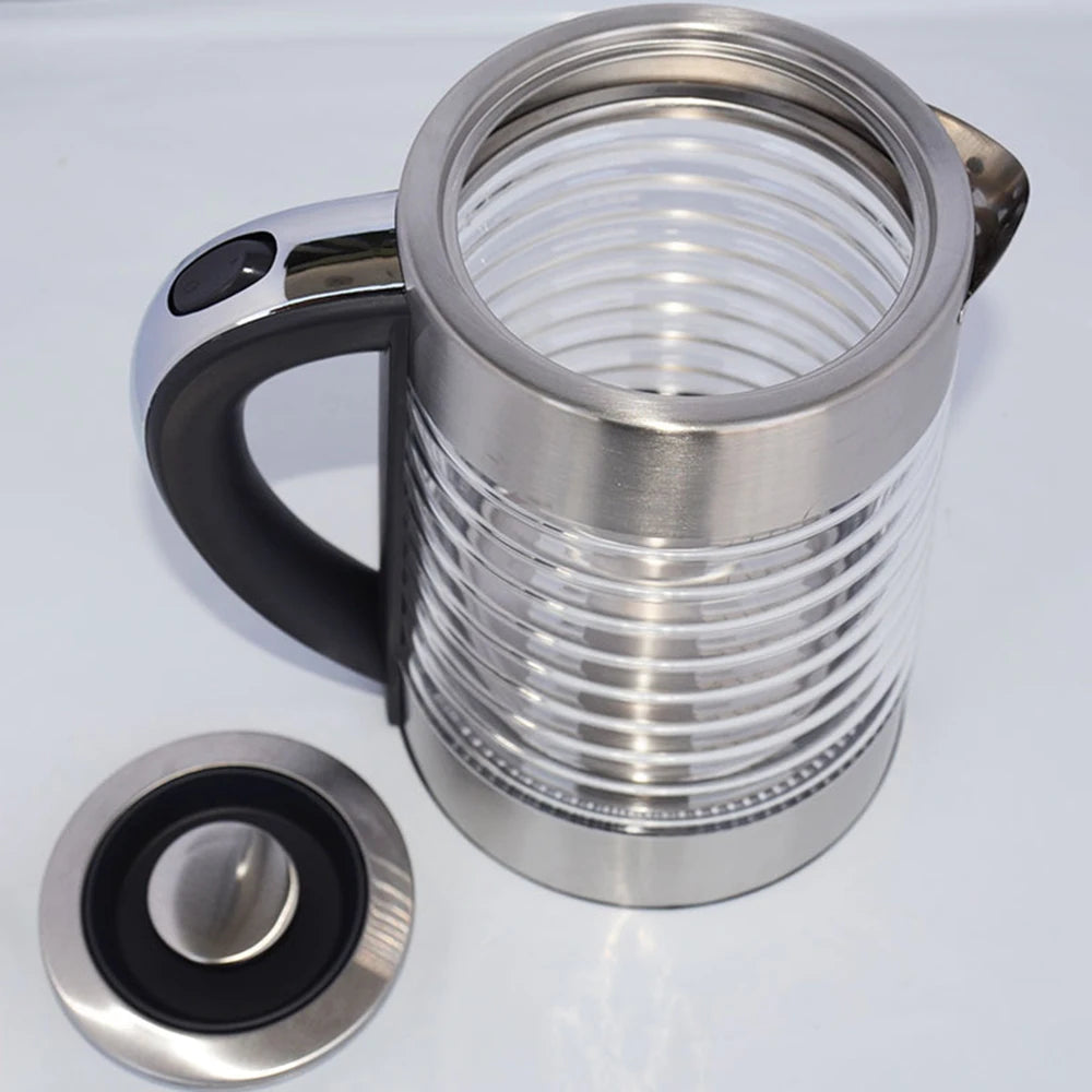 Bouilloire électrique portable en acier inoxydable, théière à café en verre intelligent, bouilloire à eau bouillante, port de cuisine, 220V, fecL