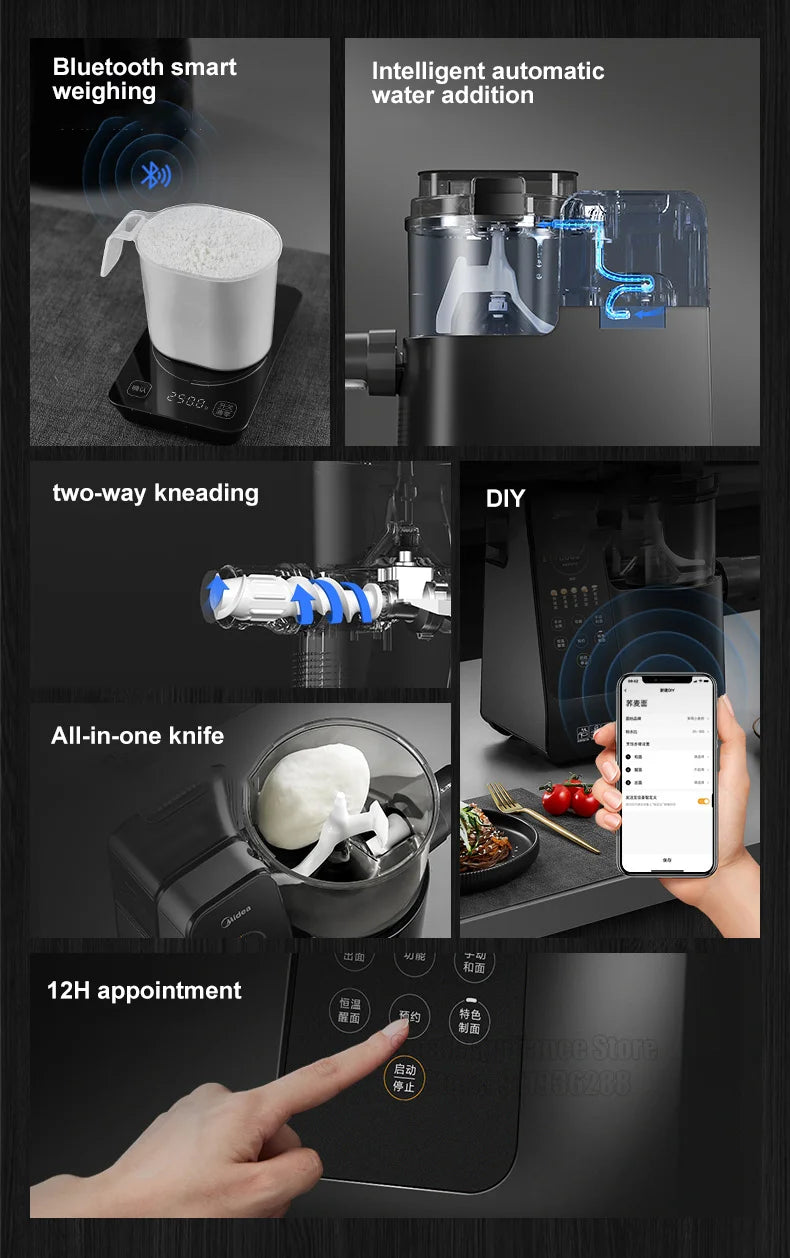 Midea-Machine à rélules électrique, appareils de cuisine intelligents pour la maison, téléphone portable, contrôle automatique, rendez-vous 12h - Cuisine élégante
