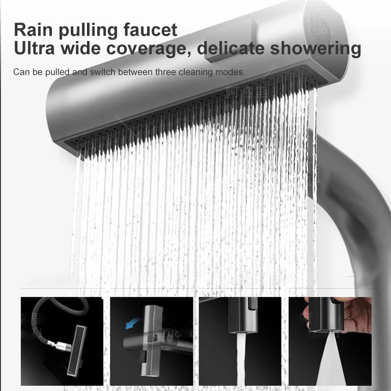 Évier de Cuisine à Cascade à Fente Unique, avec Support de Téléphone Portable Intelligent, en Acier Inoxydable, à Rainures, Gaufrage en Nid d'Abeille Intelligent