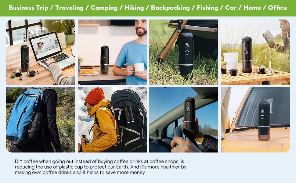 Machine à café expresso portable pour voiture et maison, cafetière italienne automatique, convient à l'original illy Pod Capsule, café moulu