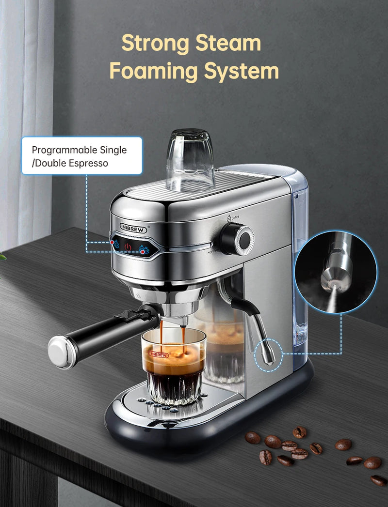 Hiinvasif W Cafetière, Inox Semi-existent, Dosette ESE Super Mince, Expresso en Poudre, Machine à Cappuccino, Eau Chaude, H11, 20 Bar - Cuisine élégante