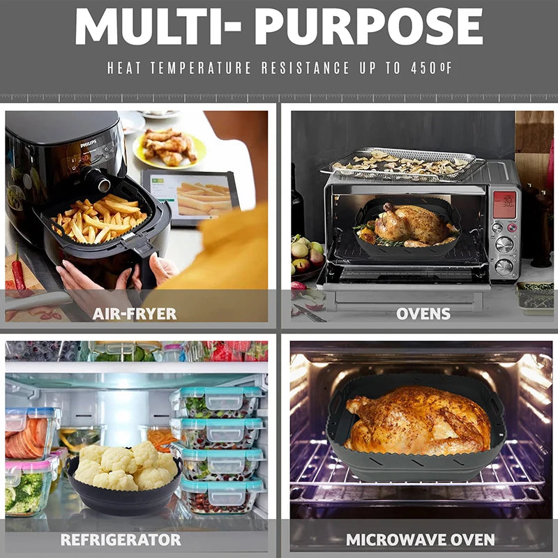 Ensemble de paniers carrés en silicone pour friteuse à air, grilles à brochettes, moules à gâteaux et accessoires Cosori