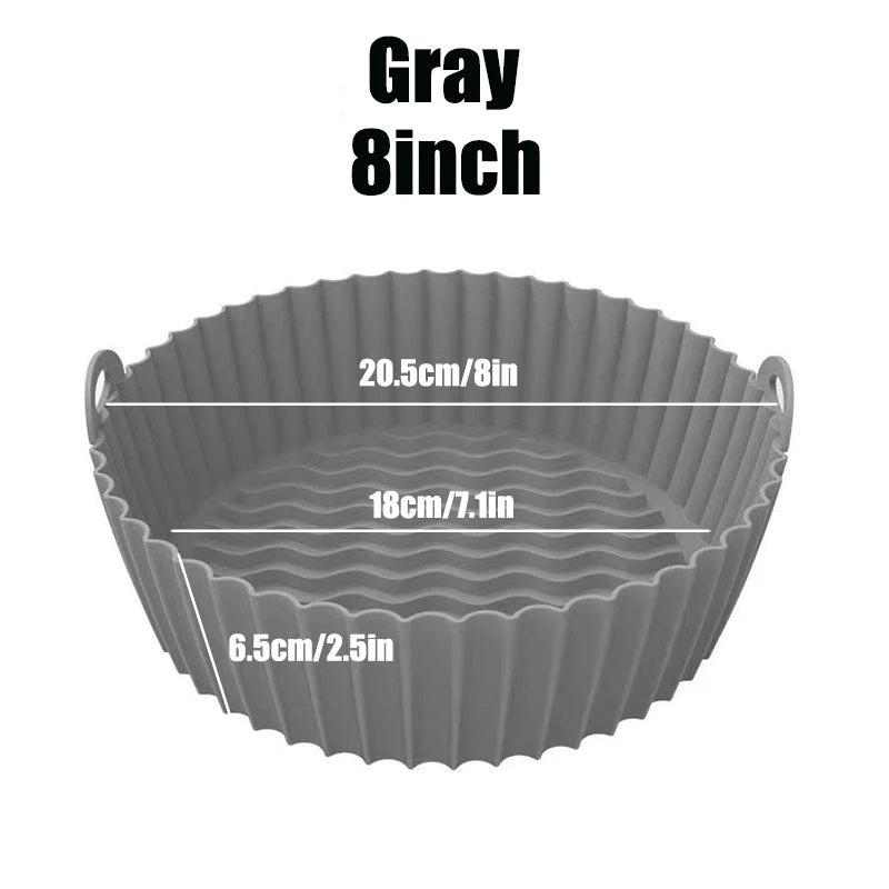 Doublures de friteuse à air en silicone, pot optique réutilisable, carré, rond, rectangle, moule de cuisson au four, panier, outil de poêle