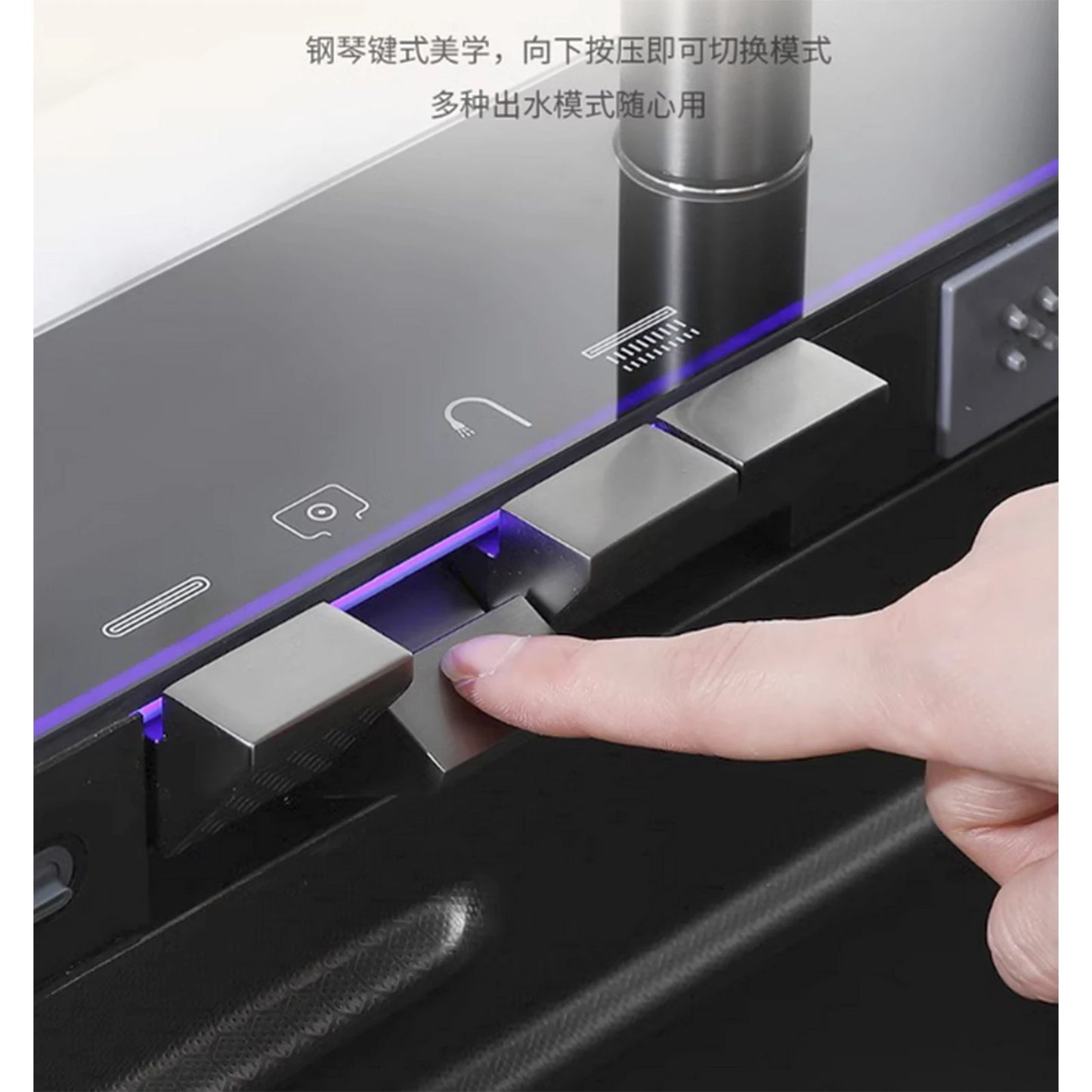 Évier de Cuisine Intelligent en Acier Inoxydable Noir, Utilitaire Multifonctionnel 3 en 1, Affichage Numérique, 29.5x17,7 Pouces, pour la Maison