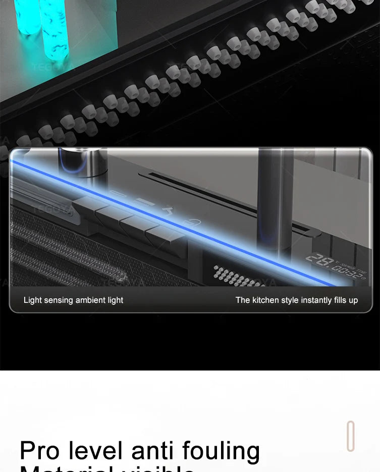 Évier de Cuisine à Cascade à Fente Unique, avec Support de Téléphone Portable Intelligent, en Acier Inoxydable, à Rainures, Gaufrage en Nid d'Abeille Intelligent