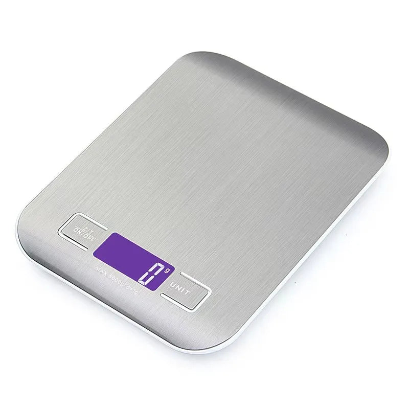 Balance de cuisine numérique en acier inoxydable, 10/5Kg, Balance postale pour régime alimentaire, mesure des balances électroniques LCD (sans batterie) - Cuisine élégante