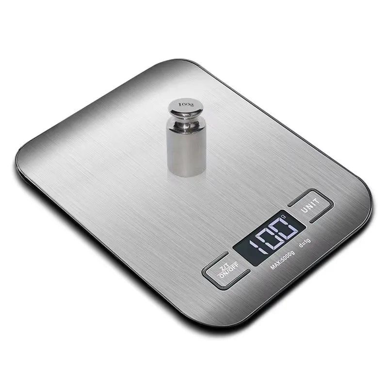 Balance de cuisine numérique en acier inoxydable, 10/5Kg, Balance postale pour régime alimentaire, mesure des balances électroniques LCD (sans batterie) - Cuisine élégante
