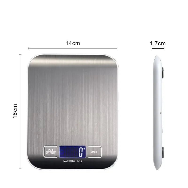 Balance de cuisine numérique en acier inoxydable, 10/5Kg, Balance postale pour régime alimentaire, mesure des balances électroniques LCD (sans batterie) - Cuisine élégante