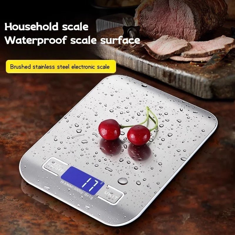 Balance de cuisine numérique en acier inoxydable, 10/5Kg, Balance postale pour régime alimentaire, mesure des balances électroniques LCD (sans batterie) - Cuisine élégante