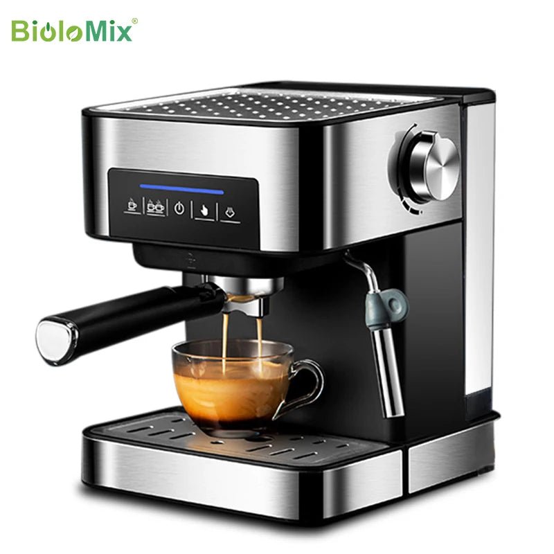 Biolomix – Machine à Café Expresso de type italien, 20 bars, avec mousseur à lait, pour expresso, Cappuccino, Latte et moka - Cuisine élégante