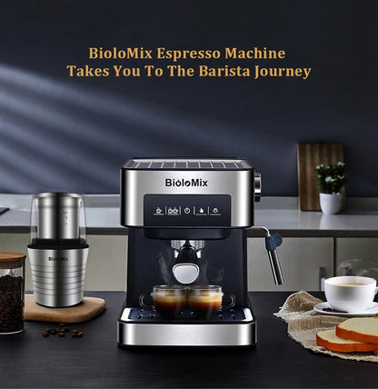 Biolomix – Machine à Café Expresso de type italien, 20 bars, avec mousseur à lait, pour expresso, Cappuccino, Latte et moka - Cuisine élégante