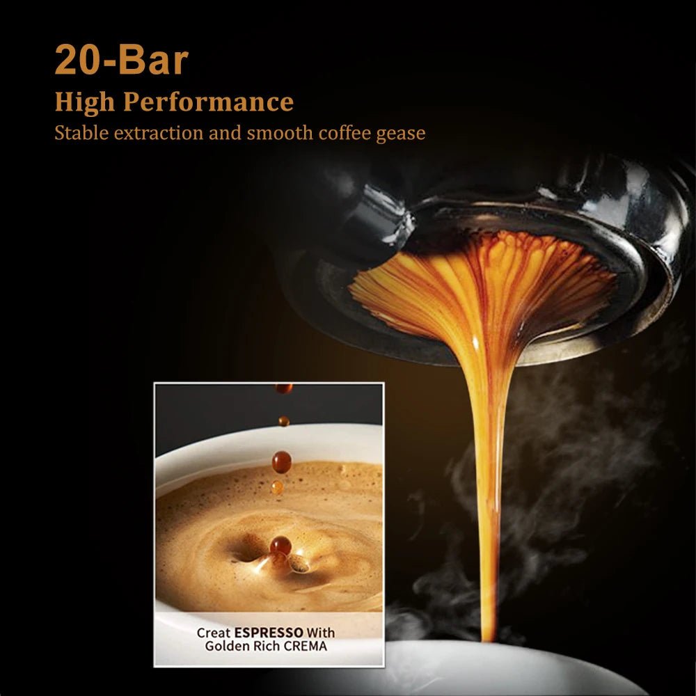 Biolomix – Machine à Café Expresso de type italien, 20 bars, avec mousseur à lait, pour expresso, Cappuccino, Latte et moka - Cuisine élégante