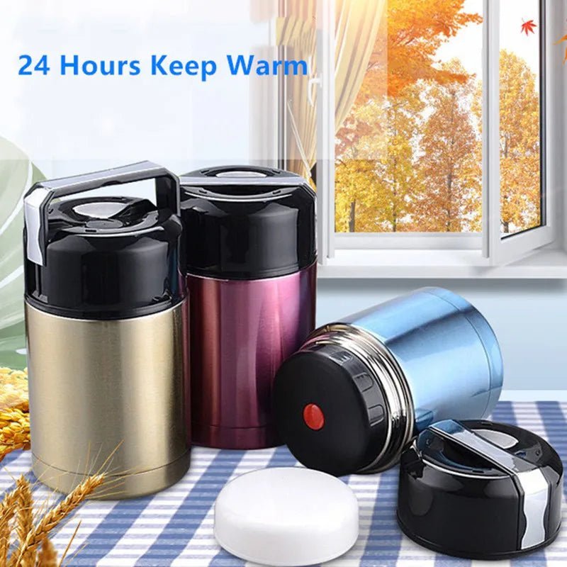 Boîte à déjeuner Thermos de grande capacité 800ML/1000ML, conteneurs portables en acier inoxydable pour aliments et soupe, flacons sous vide Thermocup - Cuisine élégante