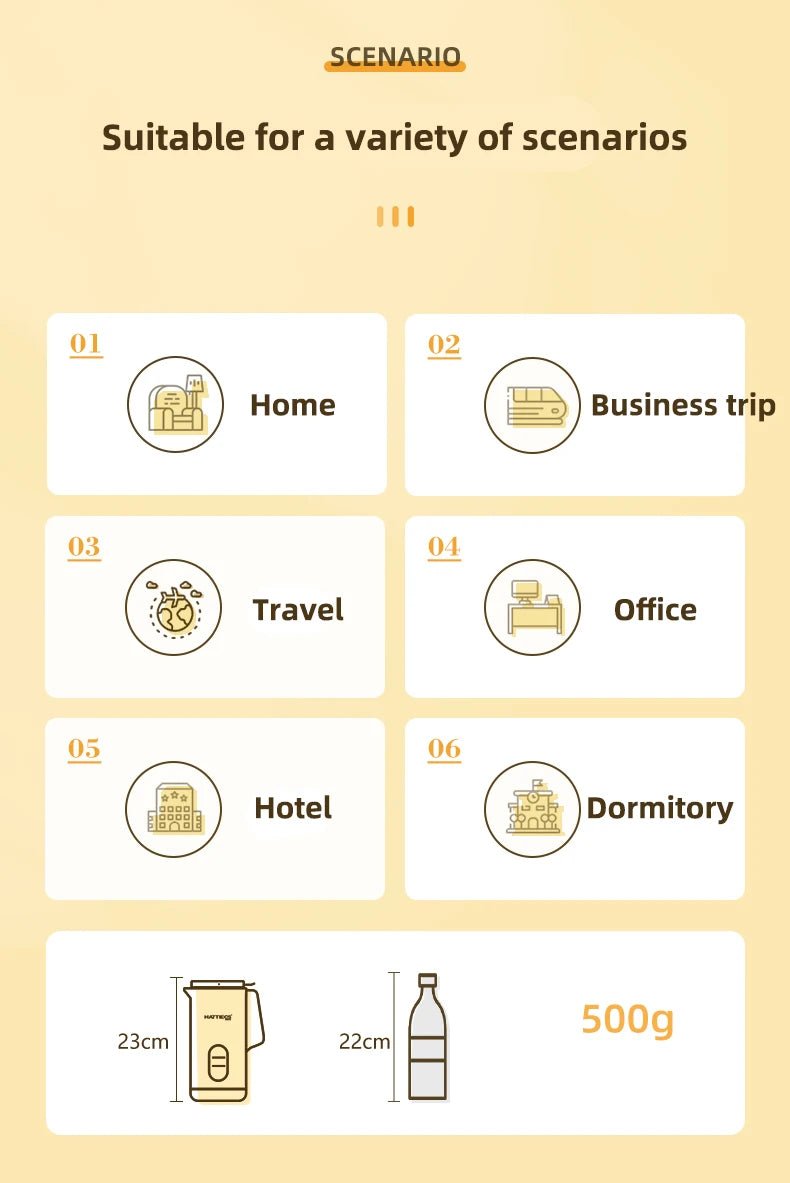 Bouilloire électrique Portable de 800ml, Pot de santé multifonctionnel, théière intelligente, bouilloire d'eau bouillie de voyage, multi-cuiseurs 220V - Cuisine élégante