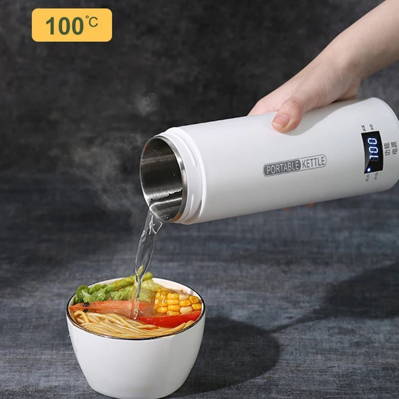 Bouilloires électriques portables, bouilloire à thé et à café, bouteille thermo - anti - brûlure, mini appareil de voyage, eau bouillante, conserve au chaud, 450ml - Cuisine élégante