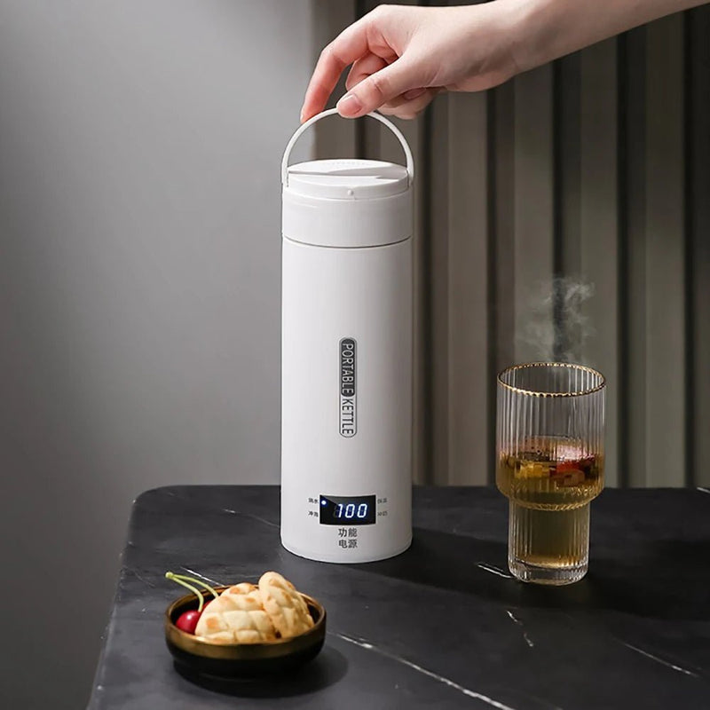 Bouilloires électriques portables, bouilloire à thé et à café, bouteille thermo - anti - brûlure, mini appareil de voyage, eau bouillante, conserve au chaud, 450ml - Cuisine élégante