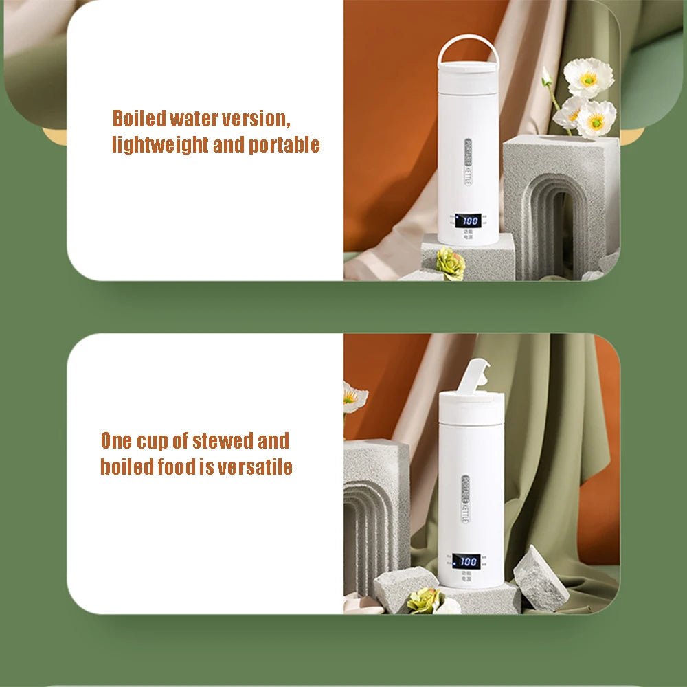 Bouilloires électriques portables, bouilloire à thé et à café, bouteille thermo - anti - brûlure, mini appareil de voyage, eau bouillante, conserve au chaud, 450ml - Cuisine élégante