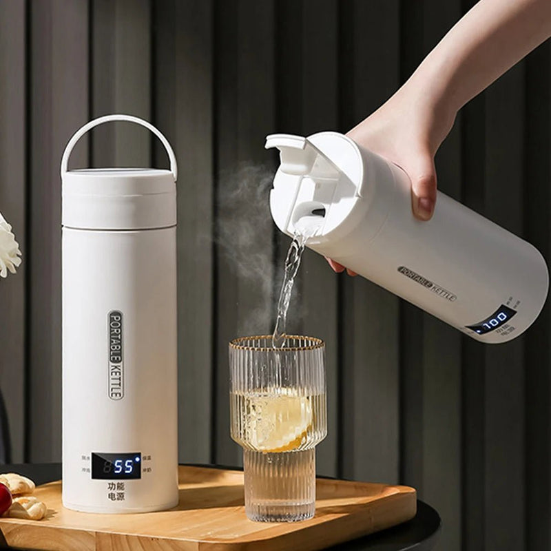 Bouilloires électriques portables, bouilloire à thé et à café, bouteille thermo - anti - brûlure, mini appareil de voyage, eau bouillante, conserve au chaud, 450ml - Cuisine élégante