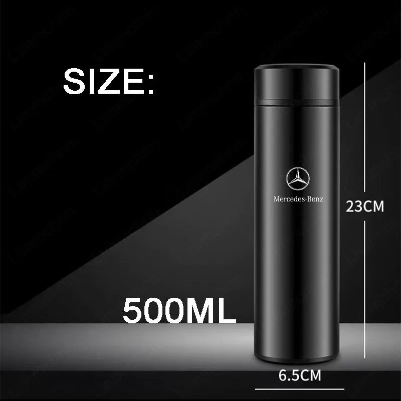 Bouteille d'eau intelligente de 500ml, flacons Thermos en acier inoxydable, tasse à café, tasse à lait pour Mercedes benz W203 W204 W205 W209 W210 W211 W212 - Cuisine élégante