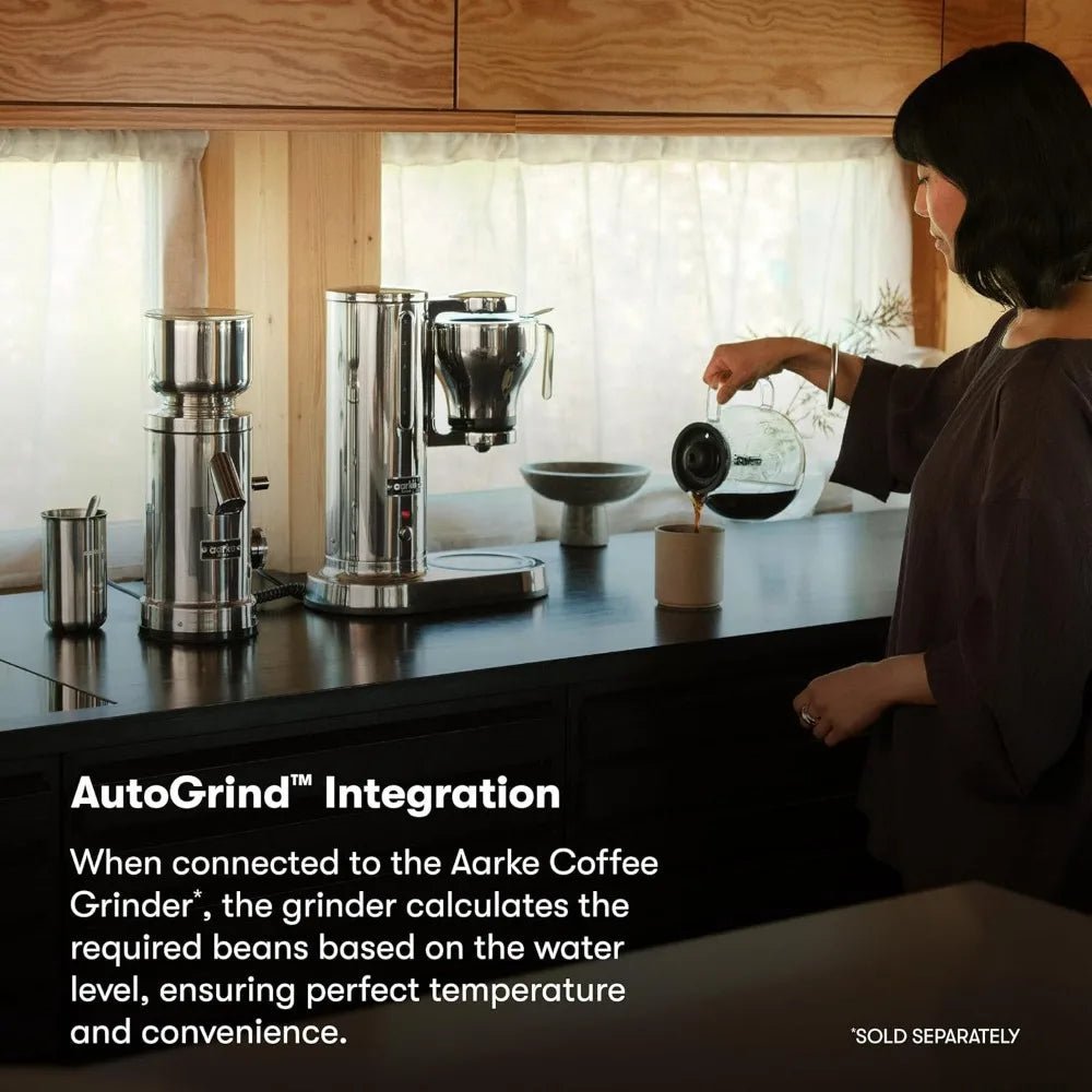 Cafetière - Cafetière électrique avec filtre anti - goutte, acier inoxydable, carafe en verre, plaque chauffante intelligente - Cuisine élégante