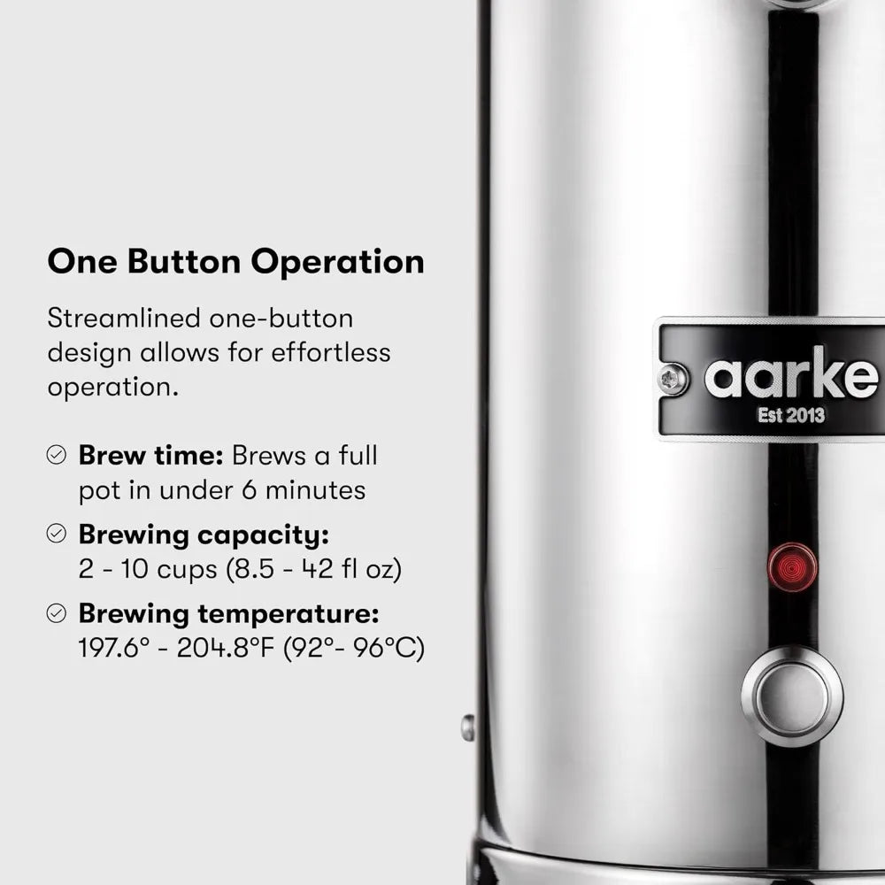 Cafetière - Cafetière électrique avec filtre anti - goutte, acier inoxydable, carafe en verre, plaque chauffante intelligente - Cuisine élégante