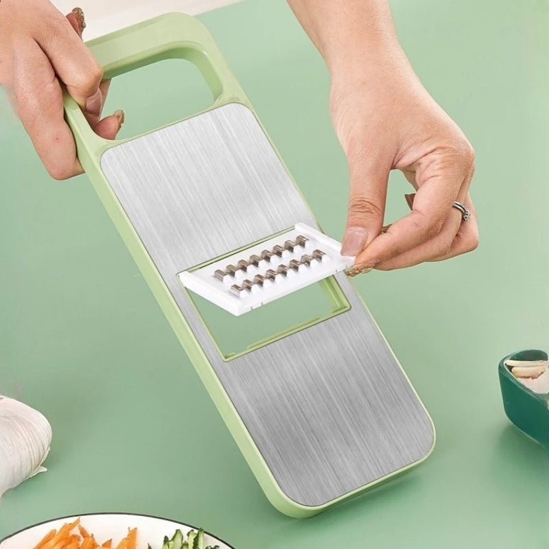 Coupe - légumes multifonction 5 en 1 en acier inoxydable, râpe à pommes de terre, râpe à ail et à carottes, ustensile de cuisine - Cuisine élégante