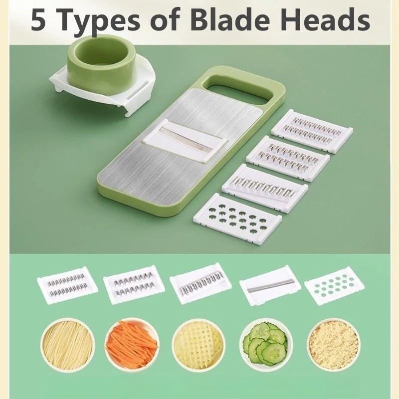 Coupe - légumes multifonction 5 en 1 en acier inoxydable, râpe à pommes de terre, râpe à ail et à carottes, ustensile de cuisine - Cuisine élégante