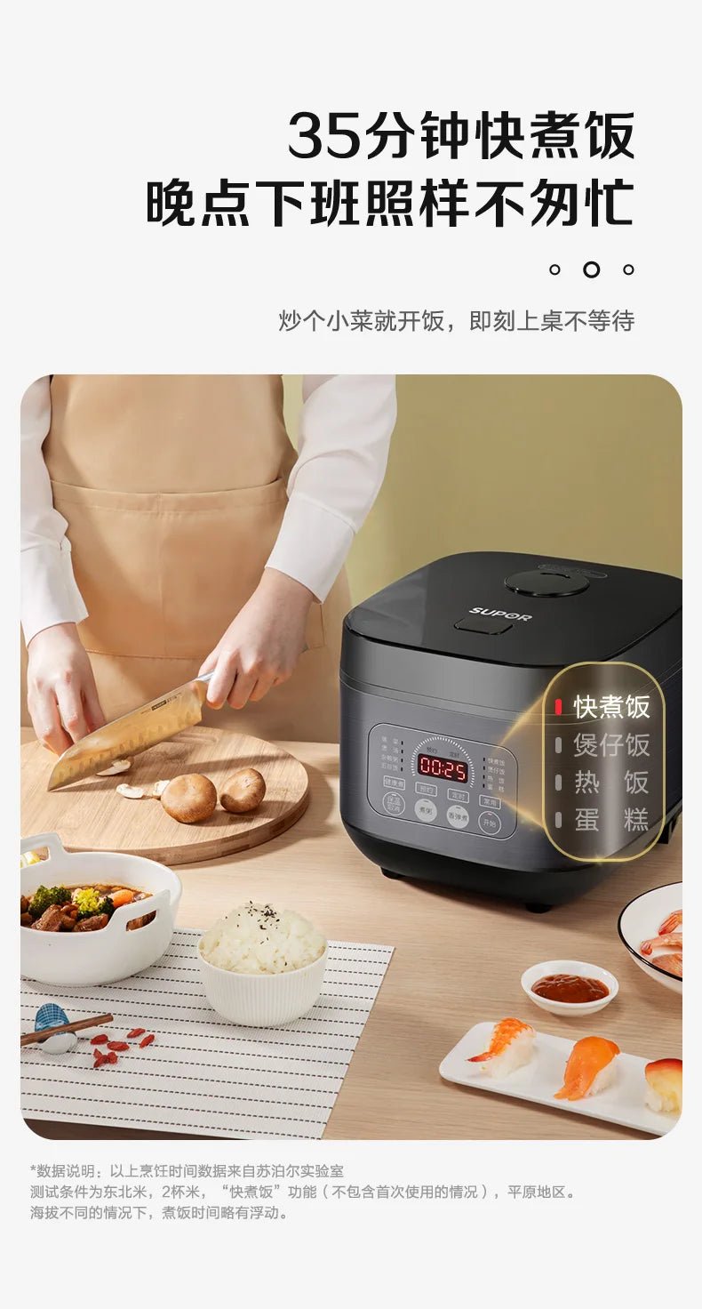 Cuiseur à riz intelligent de grande capacité, cuiseur à vapeur multifonctionnel, cuiseur à gâteau intelligent, appareils ménagers pour la cuisine, 5L - Cuisine élégante