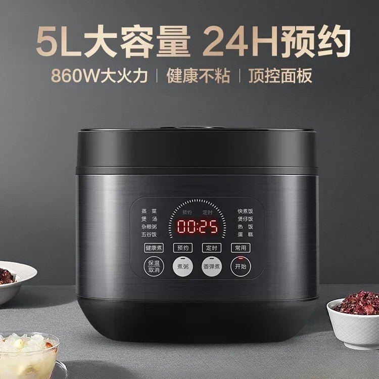Cuiseur à riz intelligent de grande capacité, cuiseur à vapeur multifonctionnel, cuiseur à gâteau intelligent, appareils ménagers pour la cuisine, 5L - Cuisine élégante