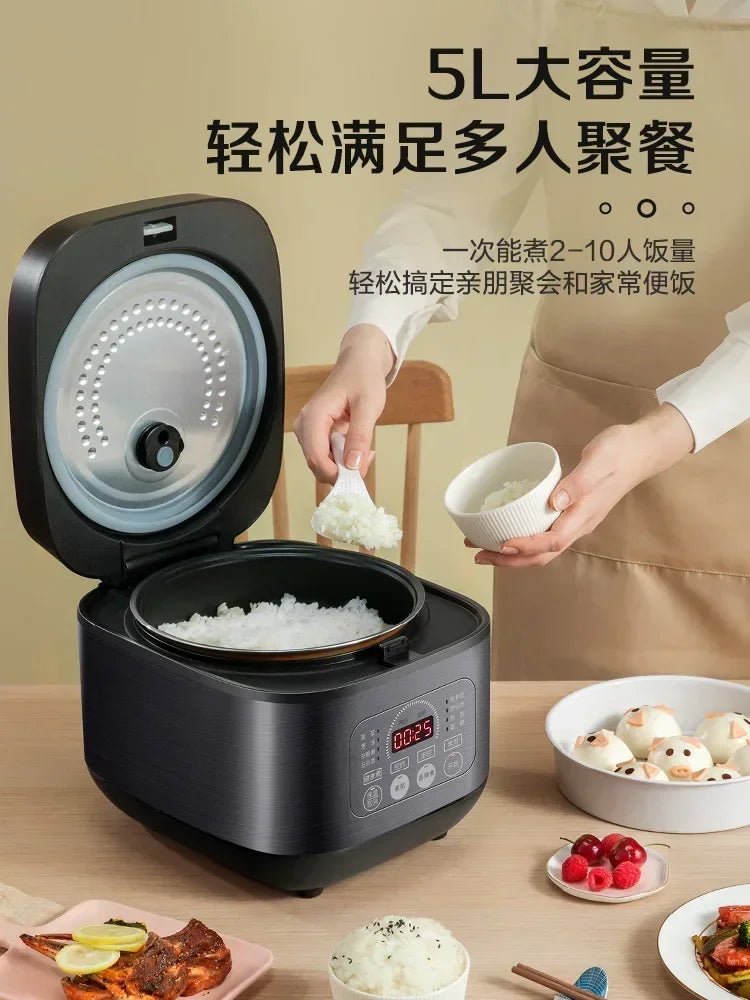 Cuiseur à riz intelligent de grande capacité, cuiseur à vapeur multifonctionnel, cuiseur à gâteau intelligent, appareils ménagers pour la cuisine, 5L - Cuisine élégante