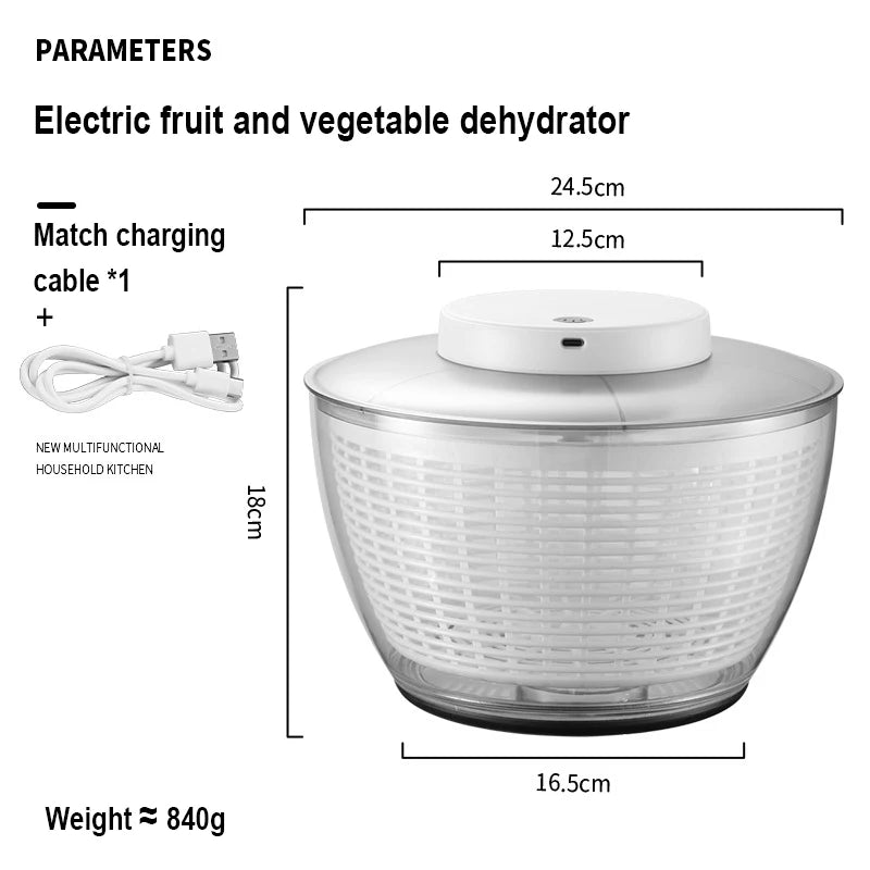 Déshydrateur de légumes électrique, nettoyage rapide, séchage de fruits et légumes, séparation sèche et humide, égouttoir à salade, Gadget pour la maison - Cuisine élégante