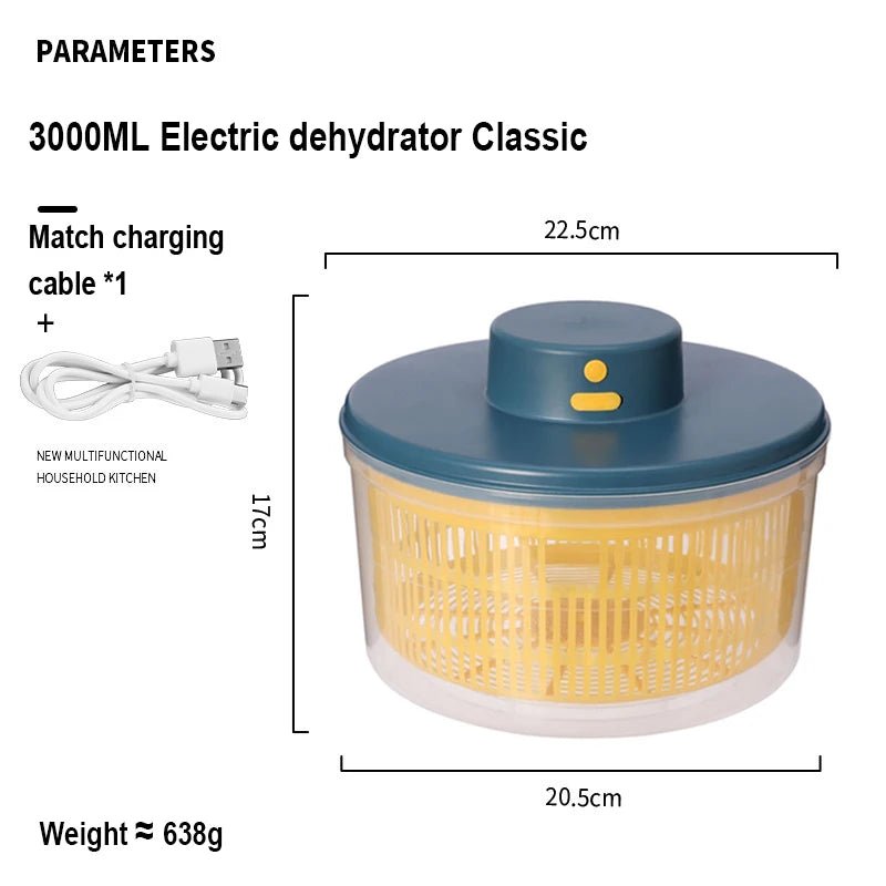 Déshydrateur de légumes électrique, nettoyage rapide, séchage de fruits et légumes, séparation sèche et humide, égouttoir à salade, Gadget pour la maison - Cuisine élégante