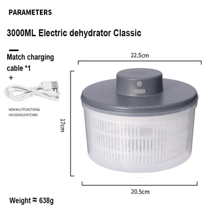 Déshydrateur de légumes électrique, nettoyage rapide, séchage de fruits et légumes, séparation sèche et humide, égouttoir à salade, Gadget pour la maison - Cuisine élégante