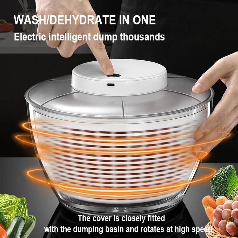 Déshydrateur de légumes électrique, nettoyage rapide, séchage de fruits et légumes, séparation sèche et humide, égouttoir à salade, Gadget pour la maison - Cuisine élégante