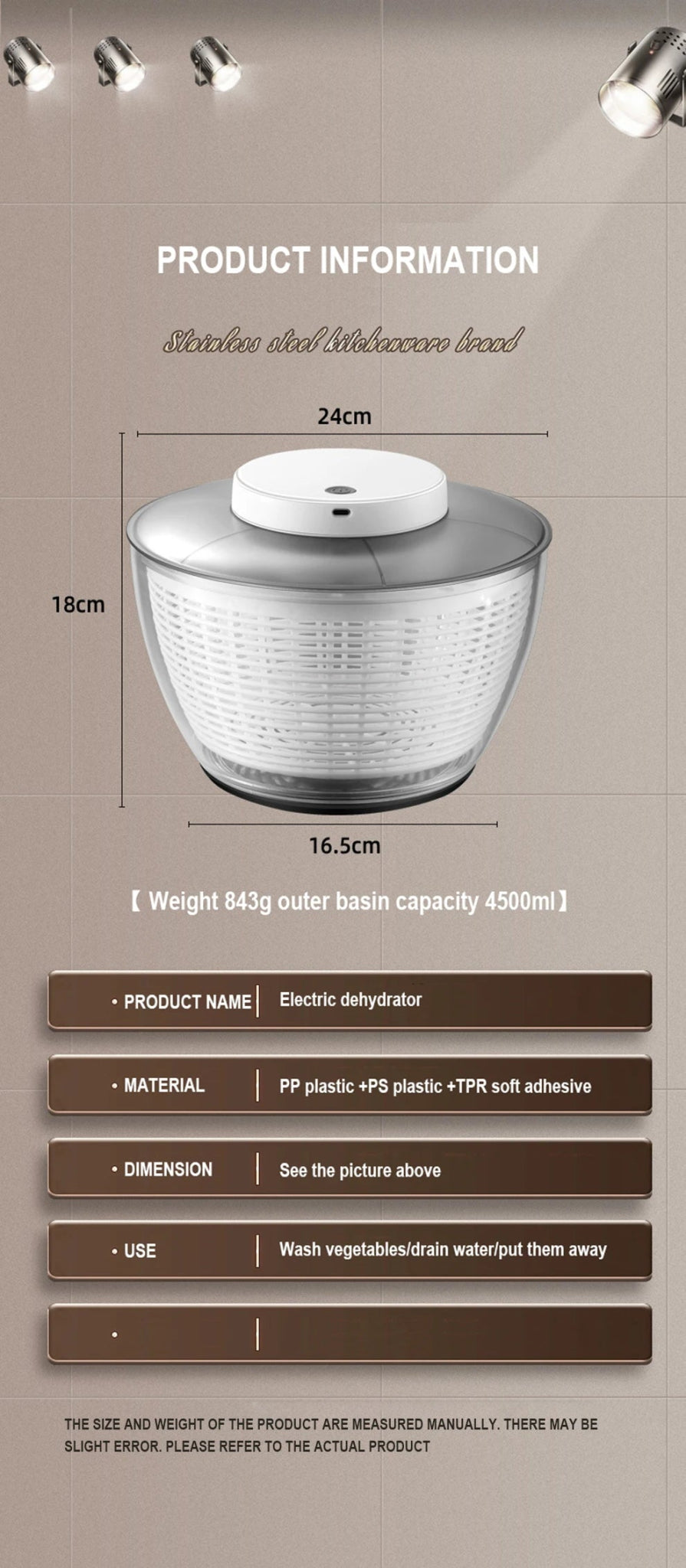 Déshydrateur de légumes électrique, nettoyage rapide, séchage de fruits et légumes, séparation sèche et humide, égouttoir à salade, Gadget pour la maison - Cuisine élégante