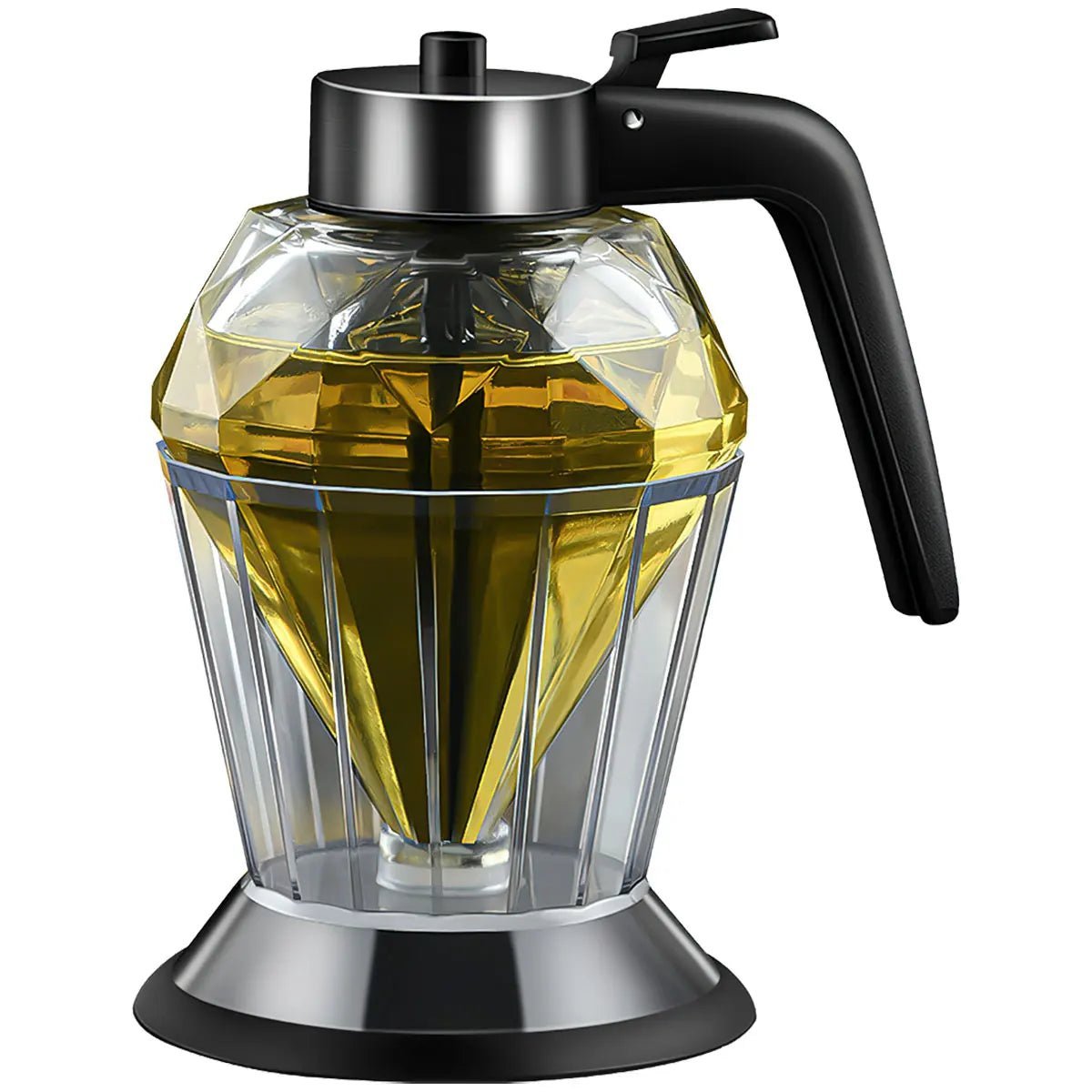 Diamond Shaped Glass Honey Dispenser with Stand 200ml Large Capacity Oil Dispenser Multifunctional Oil Bottle Vinegar and Sauce - Cuisine élégante