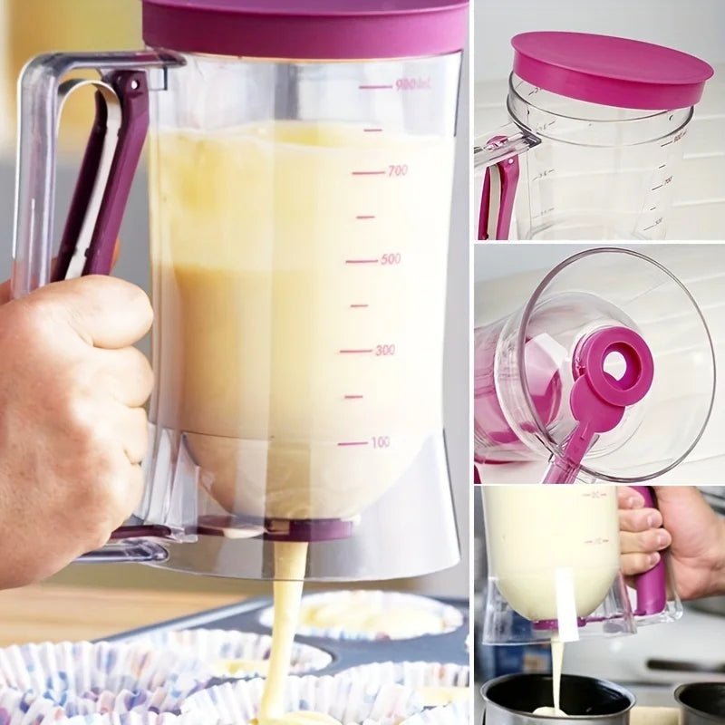 Distributeur de pâte à pâte de 900ml, 1 pièce, entonnoir gradué à main, pâte à pâtisserie, pour crêpes, Cupcakes, gâteaux - Cuisine élégante