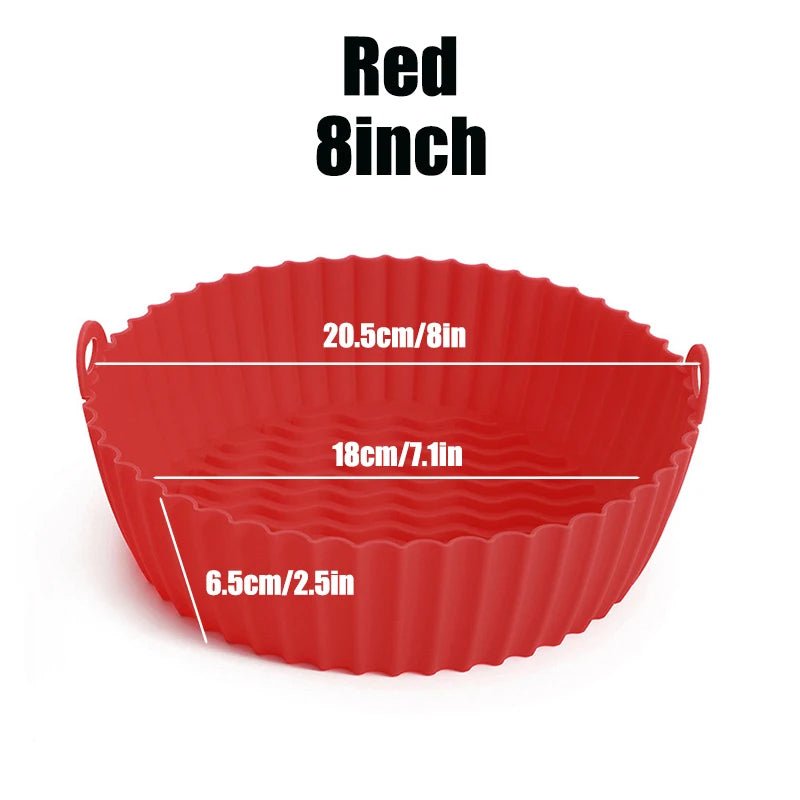 Doublures de friteuse à air en silicone, pot optique réutilisable, carré, rond, rectangle, moule de cuisson au four, panier, outil de poêle - Cuisine élégante