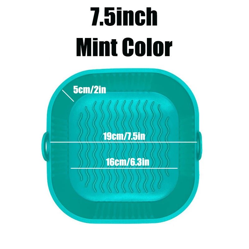 Doublures de friteuse à air en silicone, pot optique réutilisable, carré, rond, rectangle, moule de cuisson au four, panier, outil de poêle - Cuisine élégante