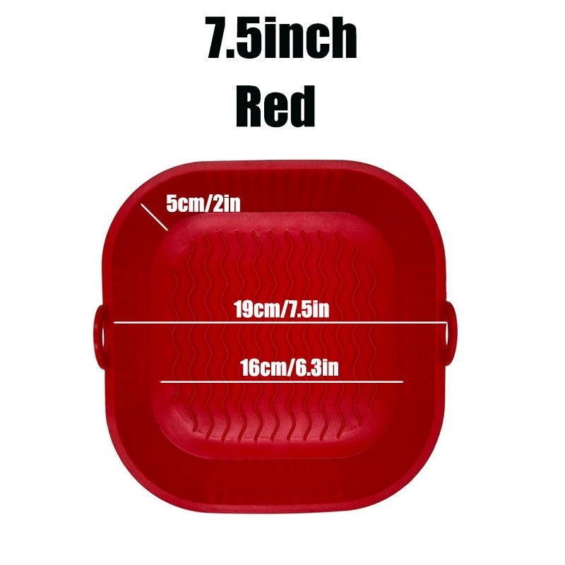 Doublures de friteuse à air en silicone, pot optique réutilisable, carré, rond, rectangle, moule de cuisson au four, panier, outil de poêle - Cuisine élégante
