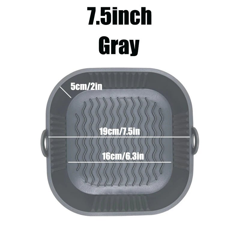 Doublures de friteuse à air en silicone, pot optique réutilisable, carré, rond, rectangle, moule de cuisson au four, panier, outil de poêle - Cuisine élégante