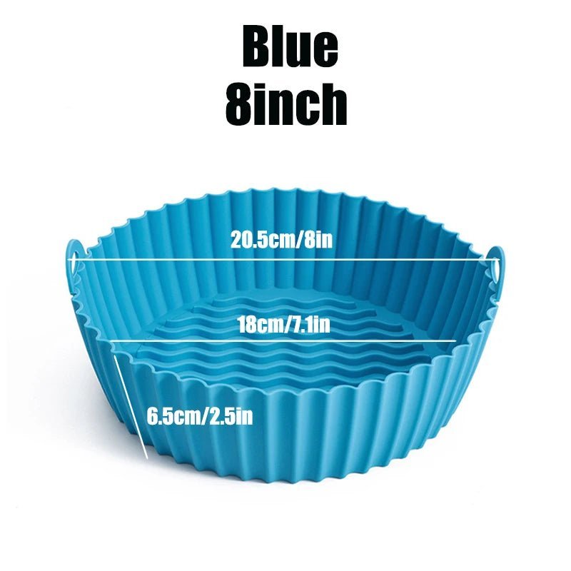 Doublures de friteuse à air en silicone, pot optique réutilisable, carré, rond, rectangle, moule de cuisson au four, panier, outil de poêle - Cuisine élégante