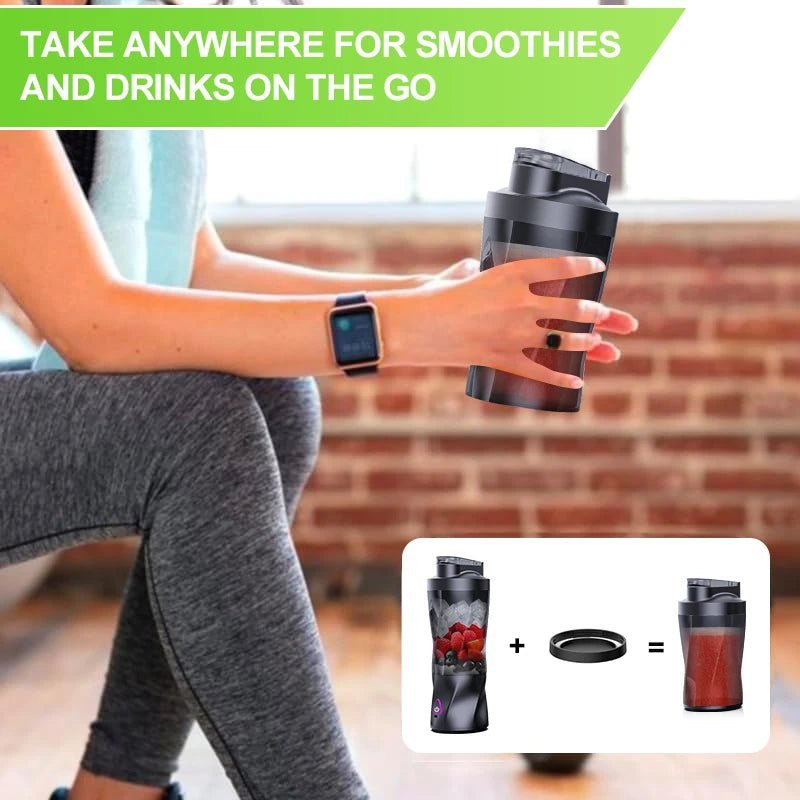 Electric Portable Juicer Fresh Fruit Mixer 700ML Multifunctional USB Rechargeable Shakes Smoothie Blender Outdoor Mixing Cup - Cuisine élégante